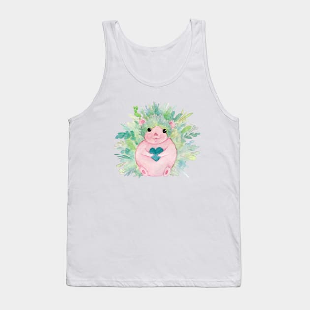 Leafy Hedgehog Tank Top by FairytaleFoxDesigns